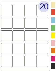 20 Up on A4 Sheet 50x50