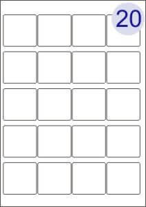 20 Up on A4 Sheet 50x50