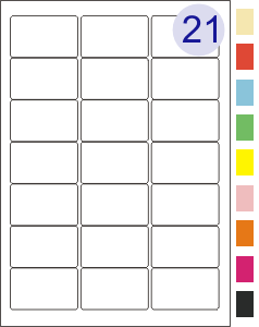 21 Up Label Sheets (Round Corners)