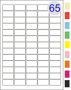65 Up Label Sheets (Round Corners)