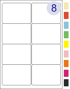 8 Up Label Sheets (Round Corners)