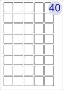 40 Up on A4 Sheet 33x33