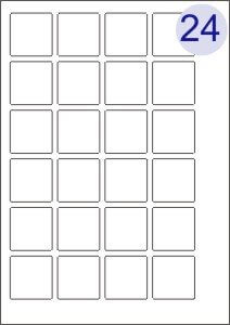 24 Up on A4 Sheet 40x40