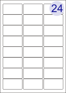 24 Up Labels Sheets (Round Corners)