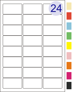 24 Up Labels Sheets (Round Corners)