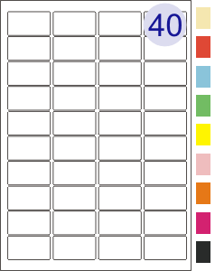 40 Up Labels Sheets (Round Corners)
