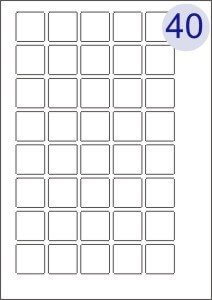 40 Up on A4 Sheet 31x31