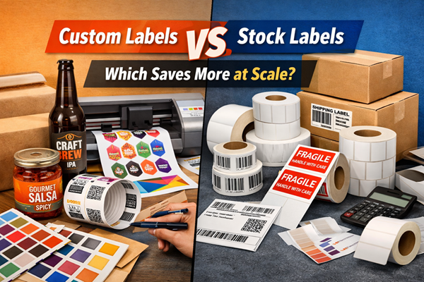 Custom Printed Labels vs. Standard Stock Labels: Which Saves More Money at Scale?